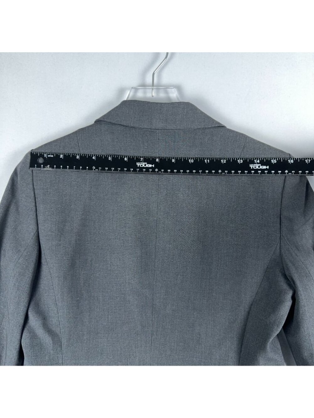 Nine West Suit Jacket Size 6 Gray Black Single Button Contrast Lapels - Picture 9 of 12